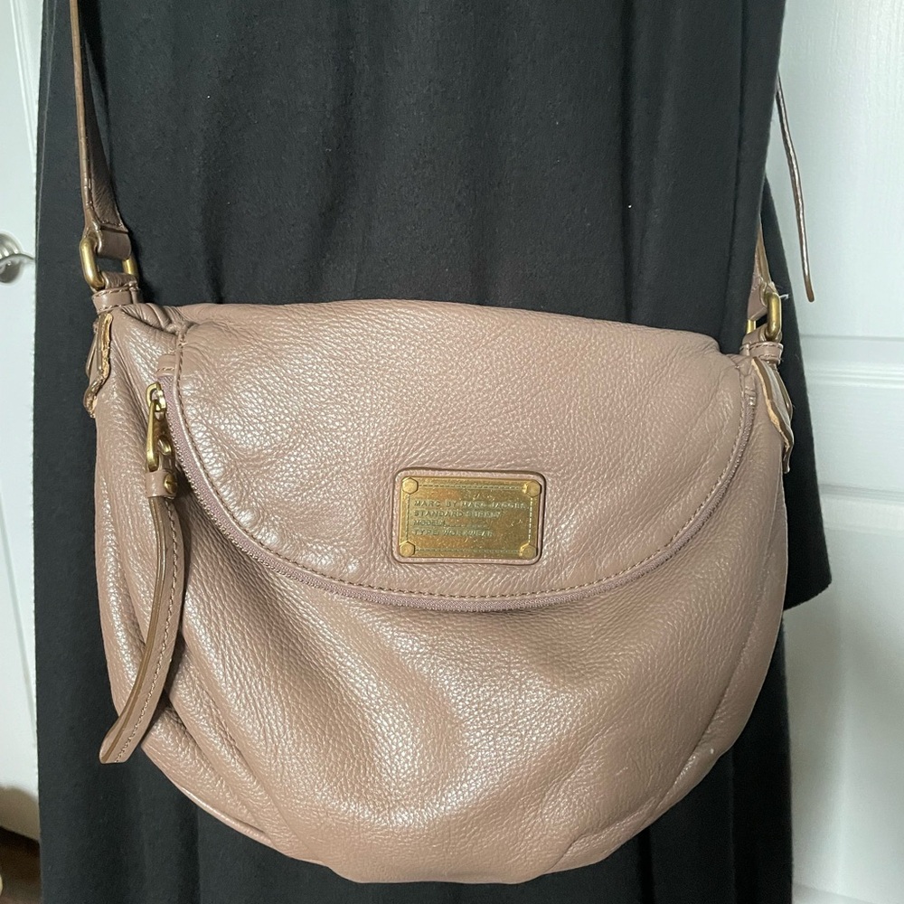 Marc Jacobs Tan Crossbody Bag with Gold Accents